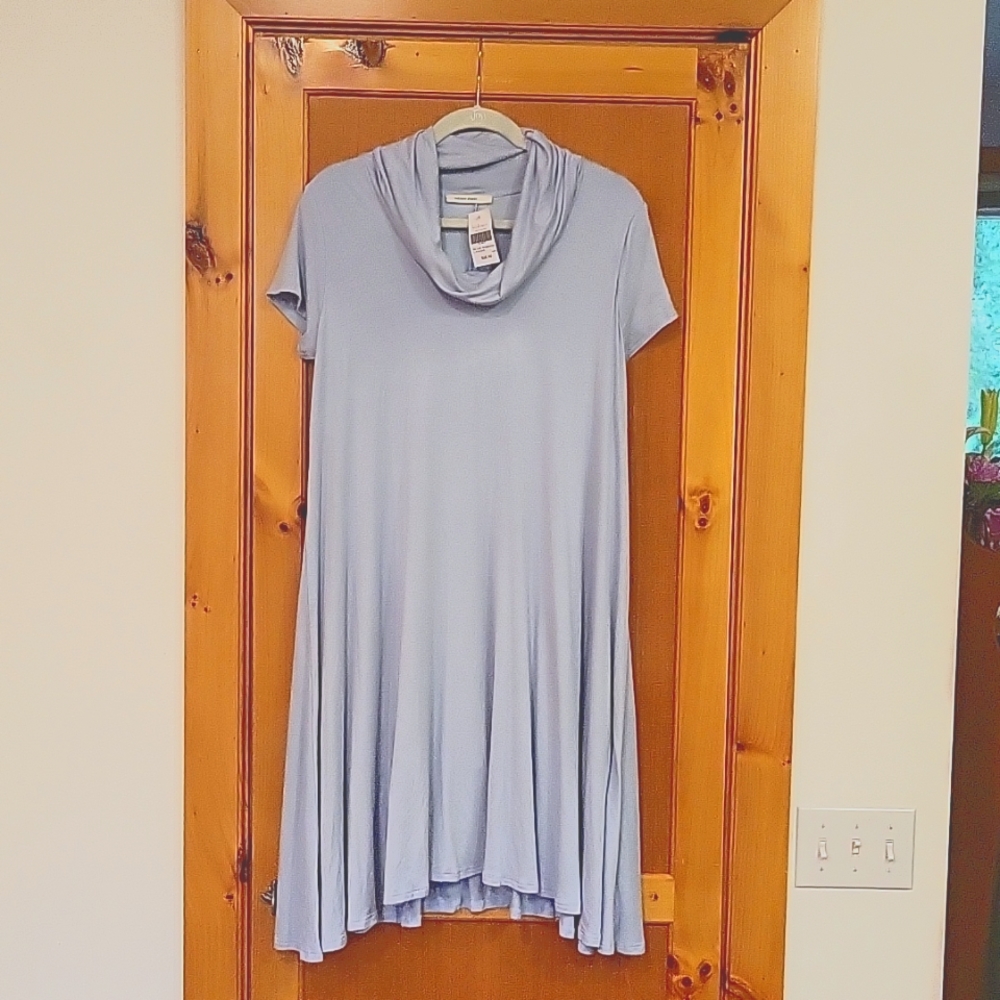 BOHME YELLOW CHAIR Knit Cowlneck Swing Dress sz L NWT